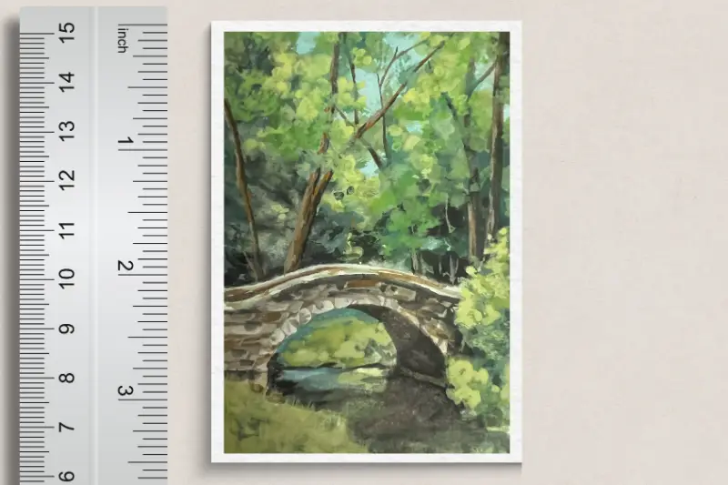 Stone Bridge aceo art card