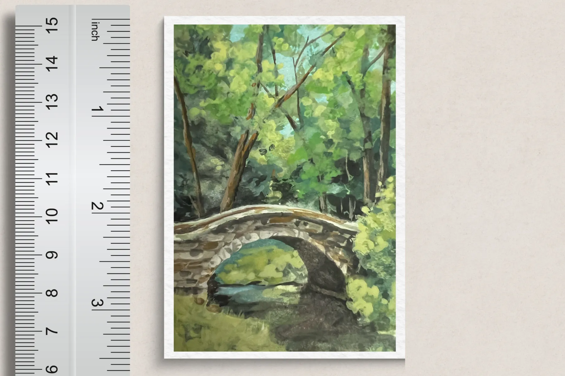 Stone Bridge aceo art card
