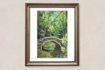 Stone Bridge aceo art card thumbnail 2