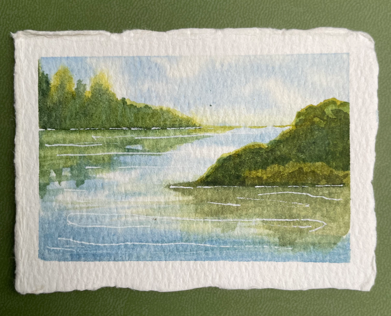 Serene Lake no. 5 aceo art card