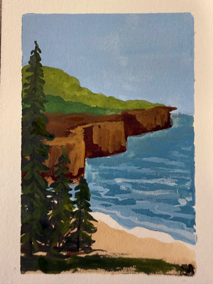 Cliffside aceo art card thumbnail 2