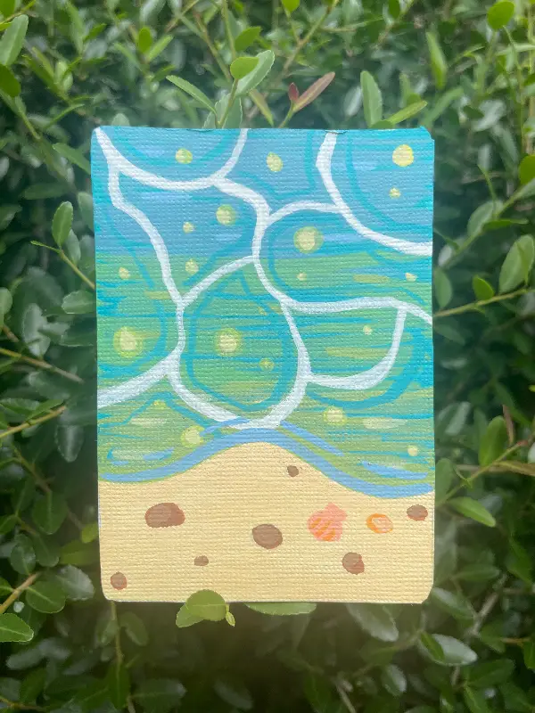 Dreamy Green Ocean aceo art card