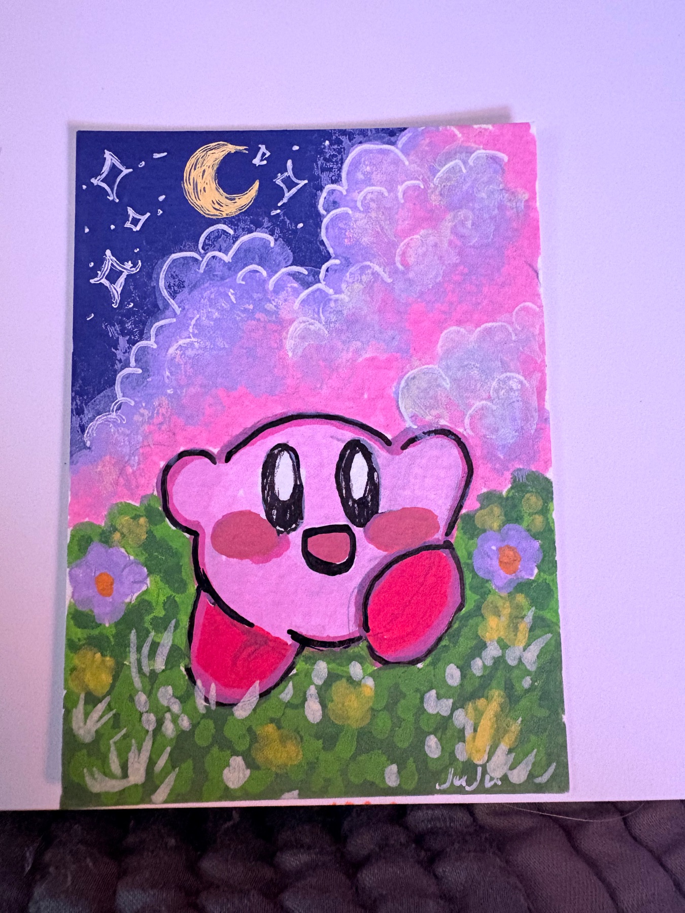 Pink Star aceo art card