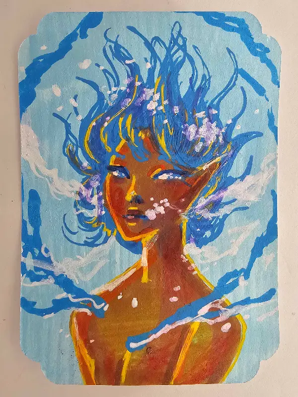 Floating aceo art card