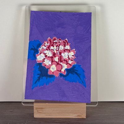 Purple Hydrangeas aceo art card thumbnail 2