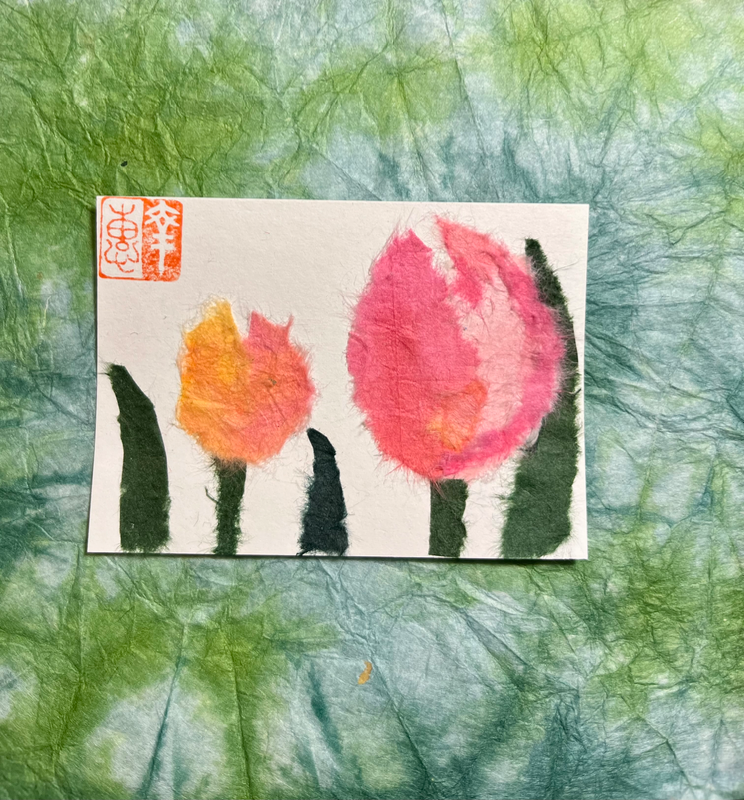 Spring! Tulips aceo art card