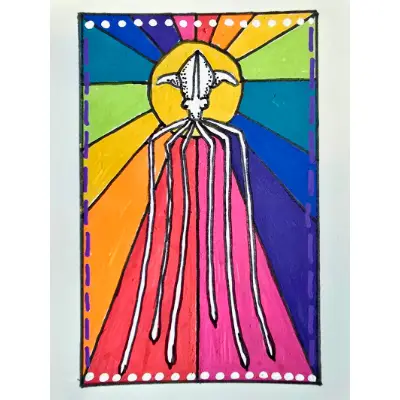 Merle the big fin squid aceo art card thumbnail 1