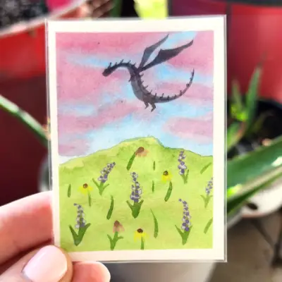 Flyin' Solo aceo art card thumbnail 1