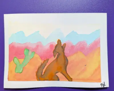 Desert Dog aceo art card thumbnail 2