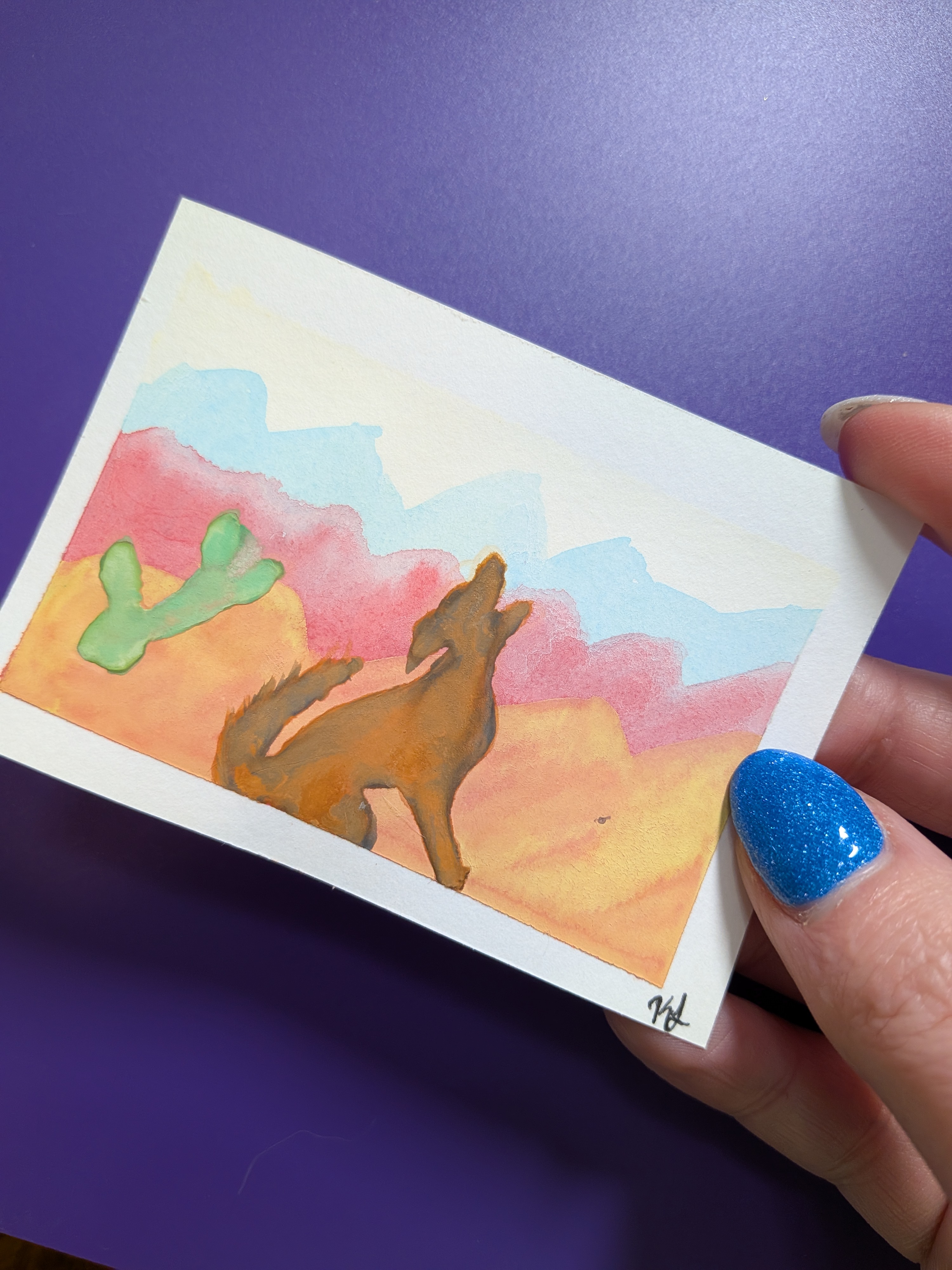 Desert Dog aceo art card