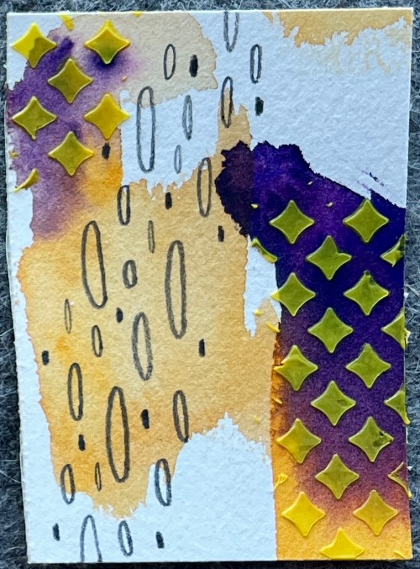 Purple/Yellow 8 aceo art card