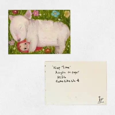 Nap Time aceo art card thumbnail 2