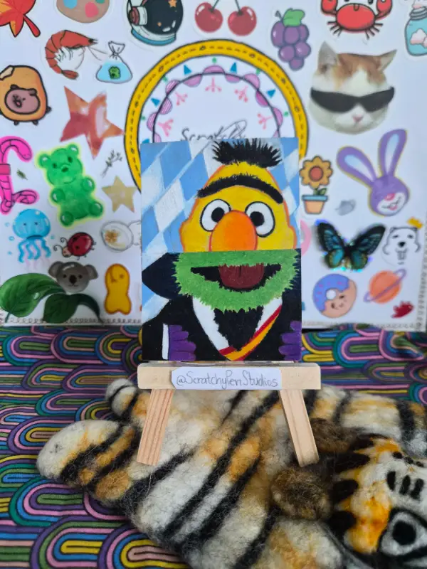 "Bertchula the Grouch" Fan Art, Sesame Street aceo art card