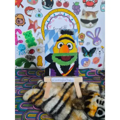 "Bertchula the Grouch" Fan Art, Sesame Street aceo art card thumbnail 1