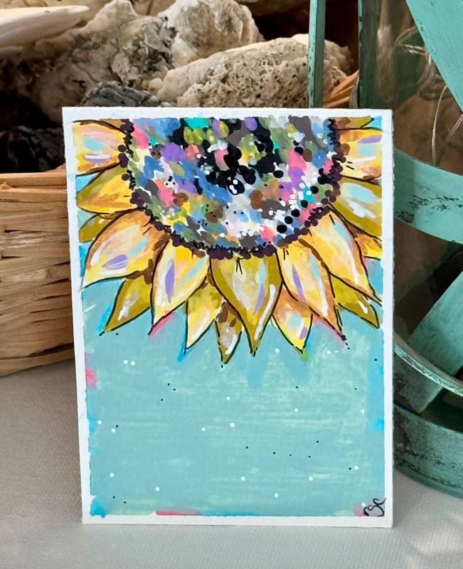 Sunflower Daydreams aceo art card