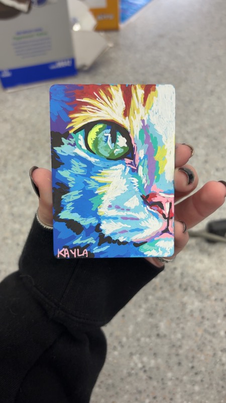 Colorful Cat aceo art card