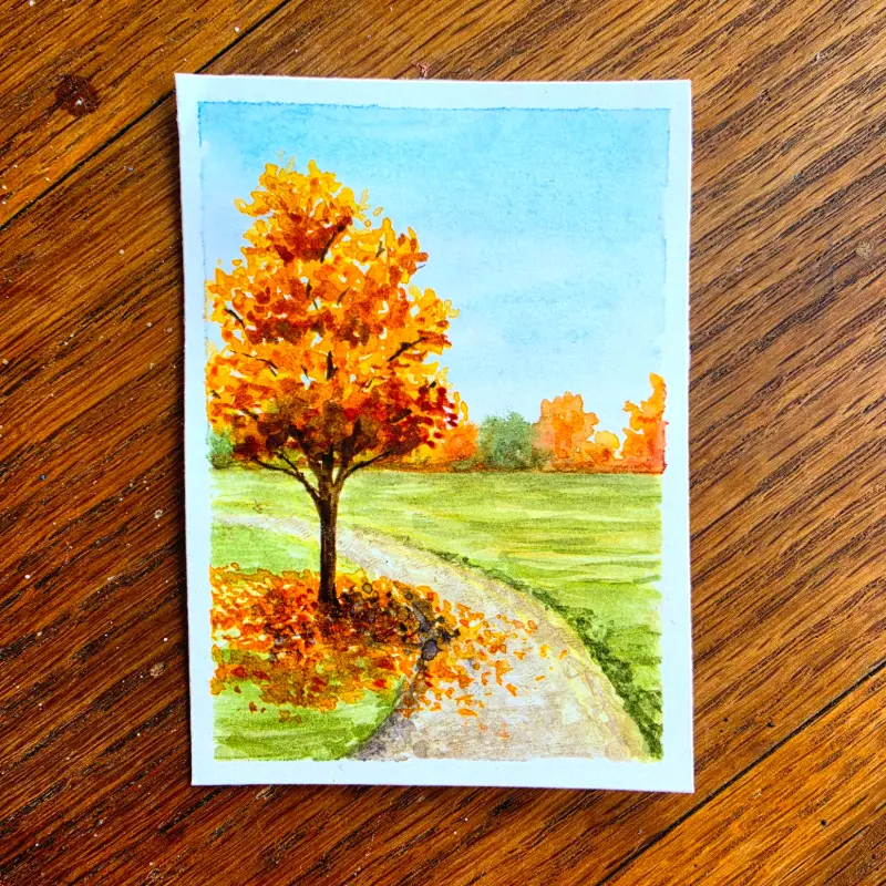 A Walk in the Park aceo art card