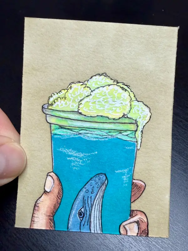 Venti Seafoam Frap aceo art card