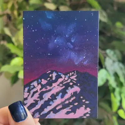 Mountain Silhouette 02 aceo art card thumbnail 1