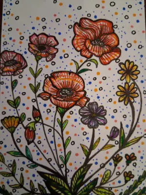 Wild Bouquet aceo art card thumbnail 2