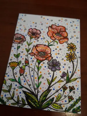 Wild Bouquet aceo art card thumbnail 3