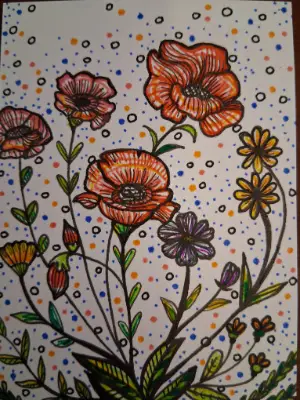 Wild Bouquet aceo art card thumbnail 1