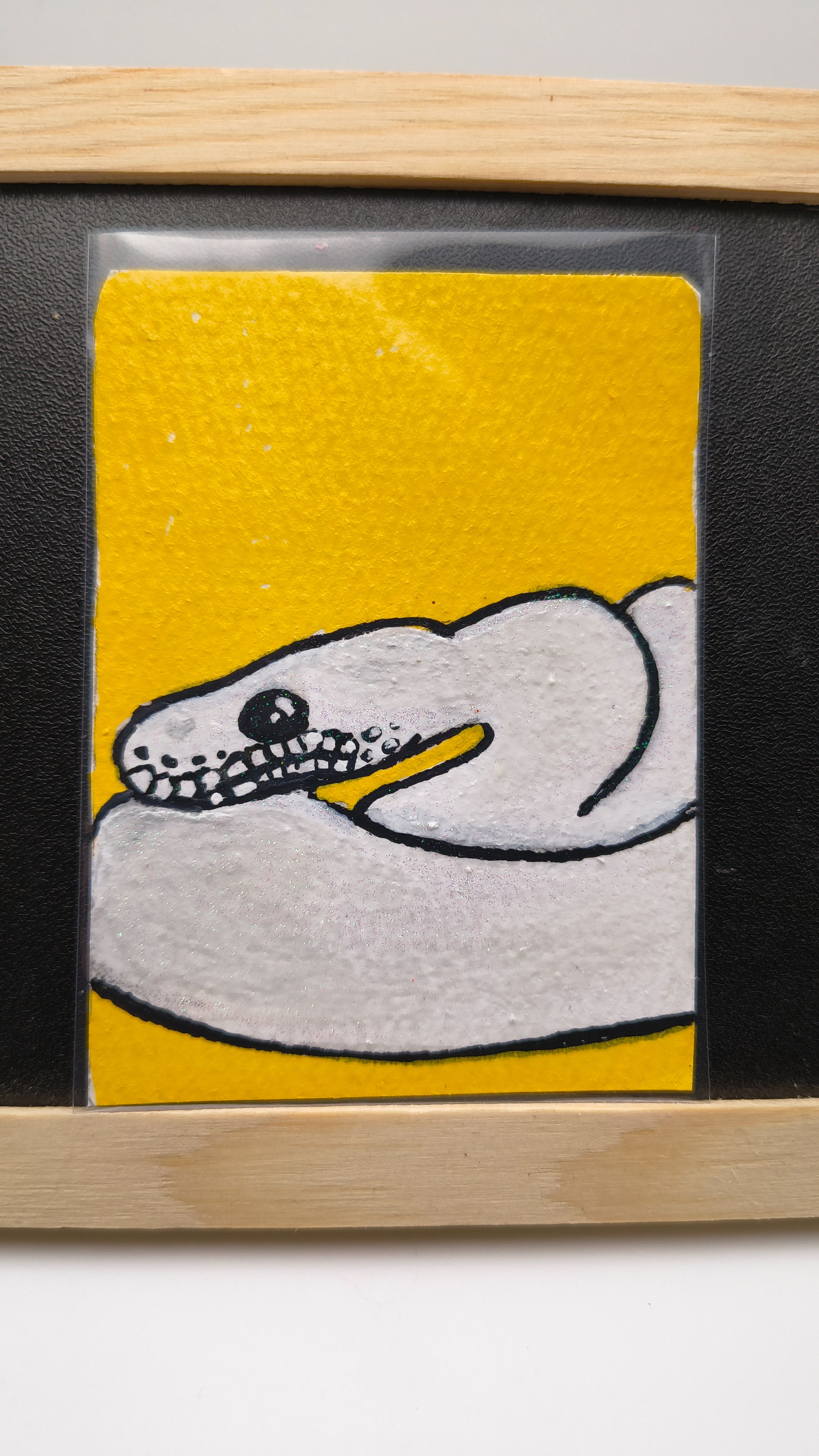 Aceo original acrylic marker ball python #5/5 by Critter Creatives- Glittery aceo art card
