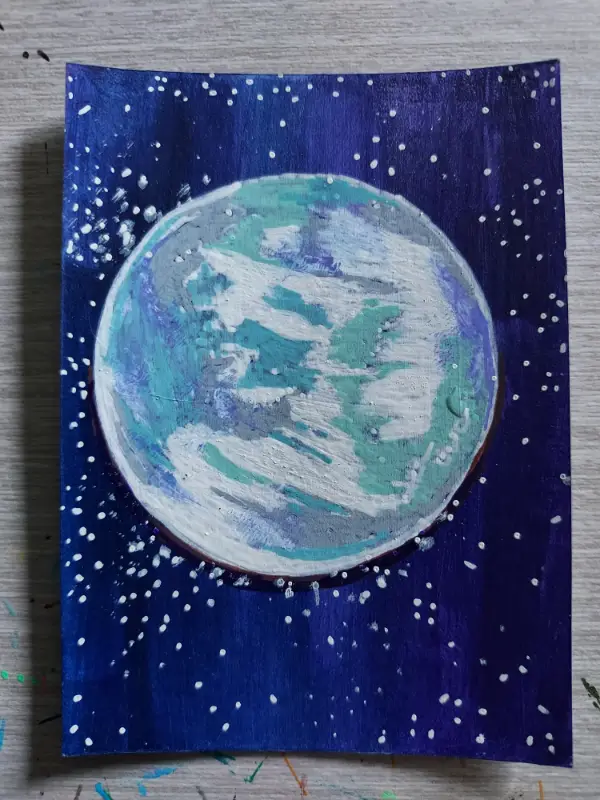 Moon Landing aceo art card