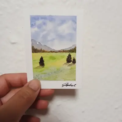 Three Trees aceo art card thumbnail 1