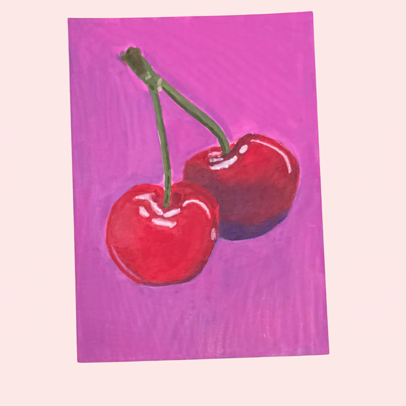 Cherries aceo art card