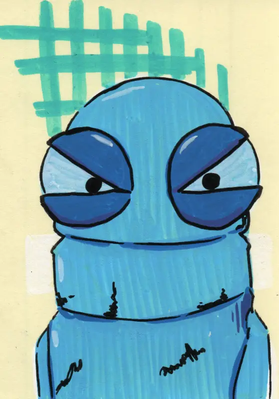 REPO Blue Painting Series 2/4 aceo art card