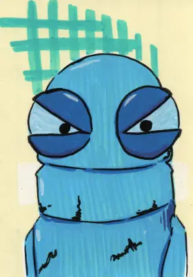 REPO Blue Painting Series 2/4 aceo art card thumbnail 2