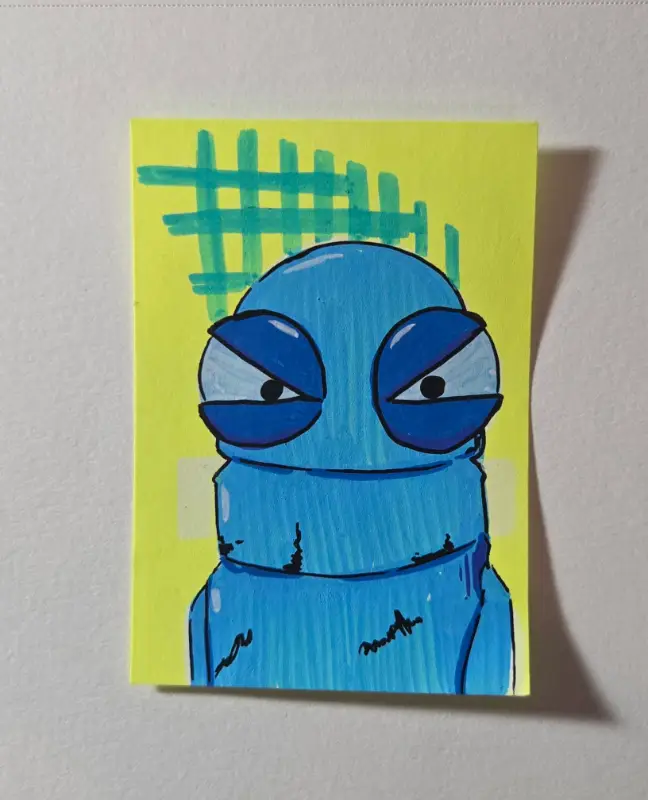 REPO Blue Painting Series 2/4 aceo art card