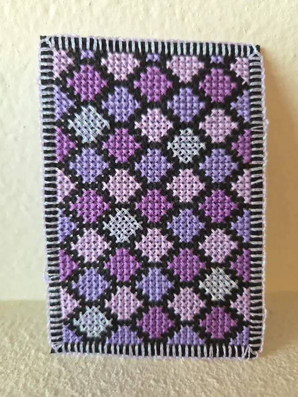 Hexagons in Purple aceo art card