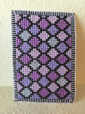 Hexagons in Purple aceo art card thumbnail 1