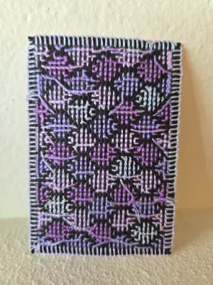 Hexagons in Purple aceo art card thumbnail 2