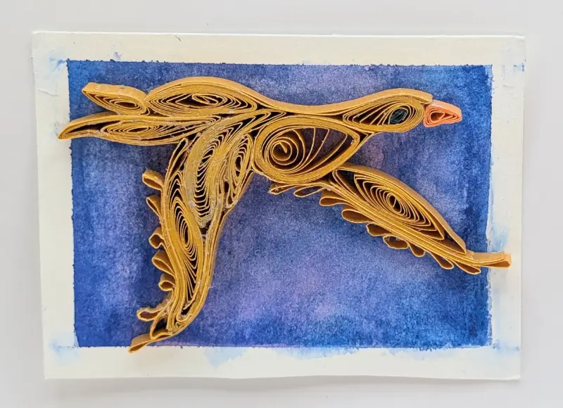Flying Golden Goose aceo art card