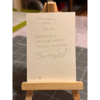 Plumeria Cutie aceo art card thumbnail 2