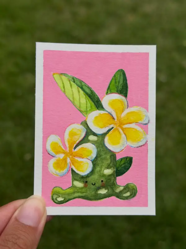 Plumeria Cutie aceo art card