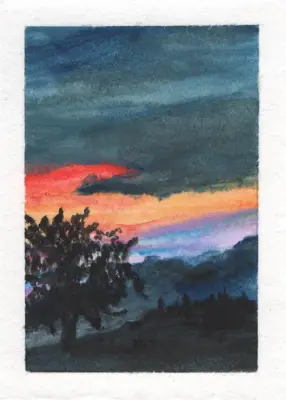 Sundown aceo art card thumbnail 2