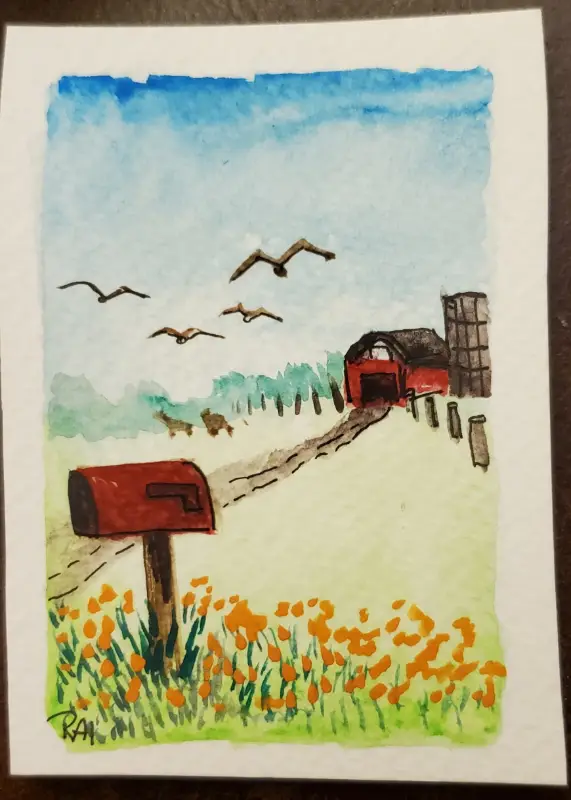 Country Time aceo art card