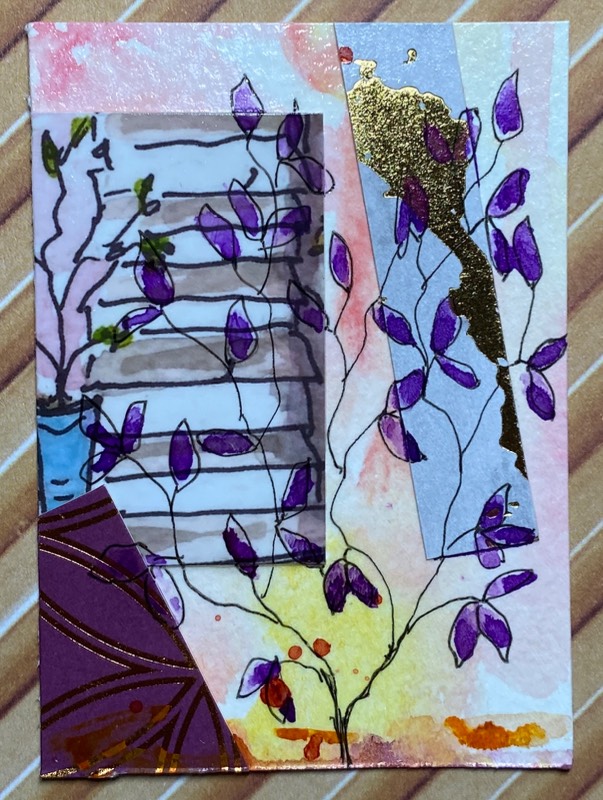 Floral Collage #2 aceo art card