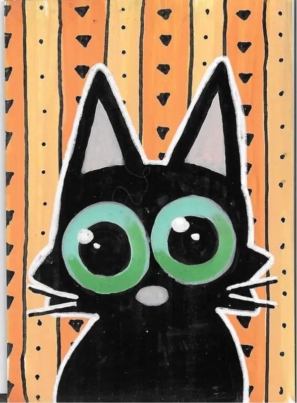 Little Ball of Fur aceo art card