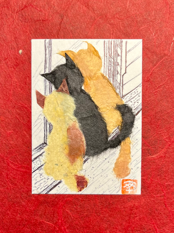 Japanese Washi art-something is out there?! aceo art card