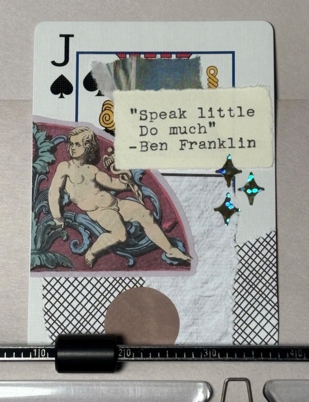 Ben Franklin #11 quote card micro collage aceo art card