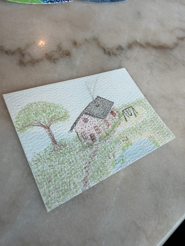 The Overgrown Schoolyard aceo art card