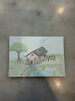 The Overgrown Schoolyard aceo art card thumbnail 2