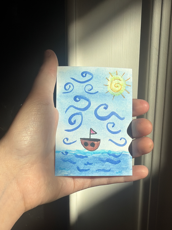 Lil boat aceo art card