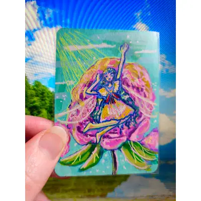 Blooming Rose aceo art card thumbnail 1