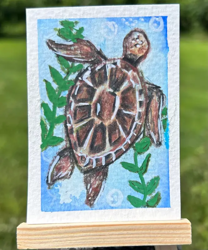 Keep Swimming aceo art card